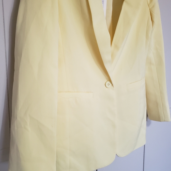 NWT Endless Rose Single Breasted Blazer Lemon Butter Yellow XS - Picture 2 of 9